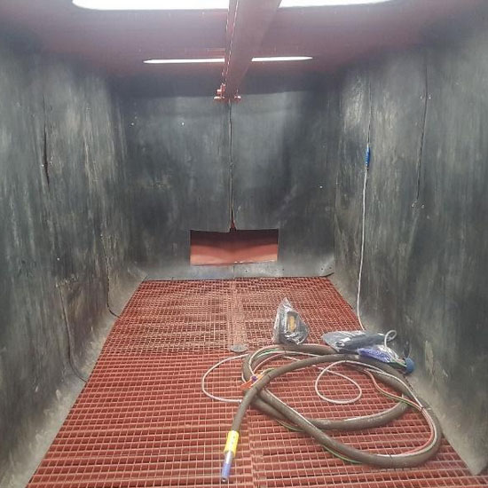 Shot Blasting Booth Interior